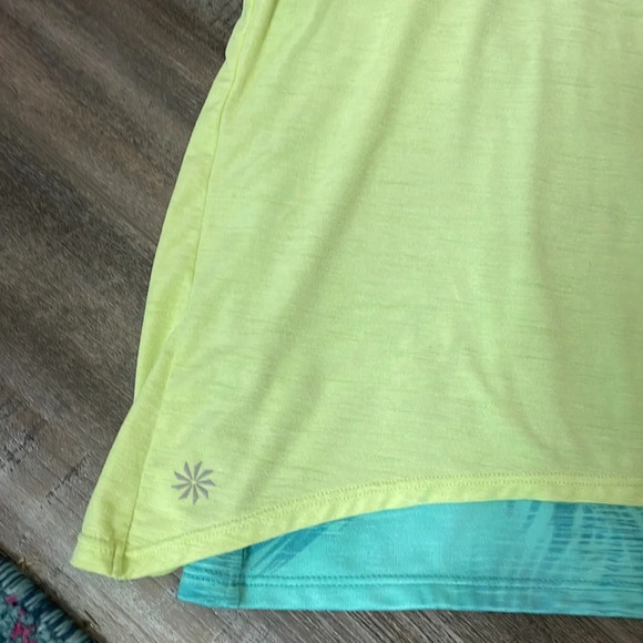 Athleta girl tank double layered yellow and green - Picture 2 of 7